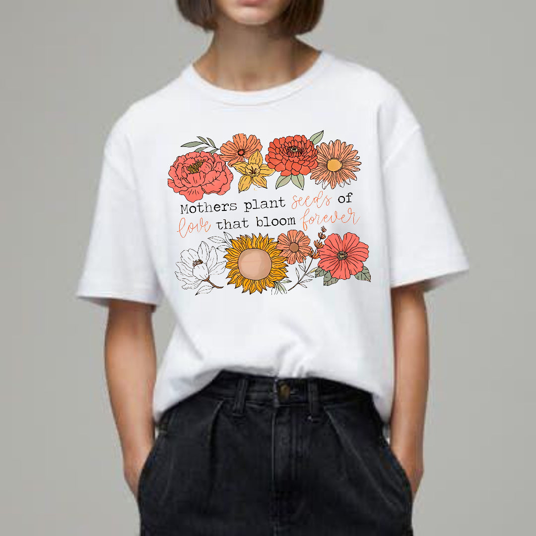 A Mother’s Love Blooms Forever – Botanical Tribute Tee
