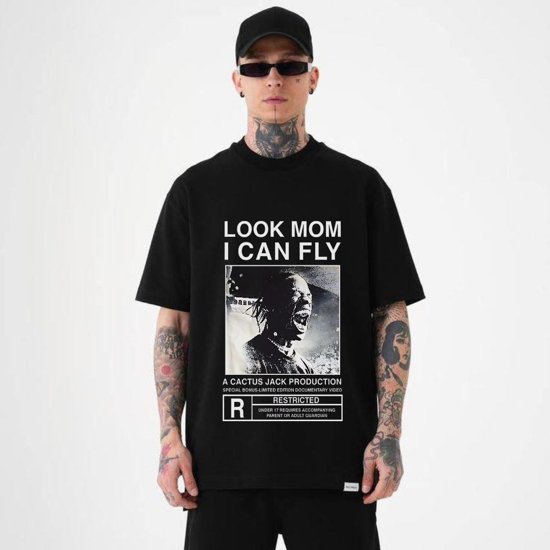 Look Mom, I Can Fly – Cactus Jack Inspired Oversized Tee