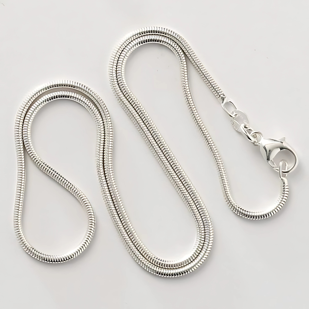 Sleek Contour – Men's Artificial Silver Chain