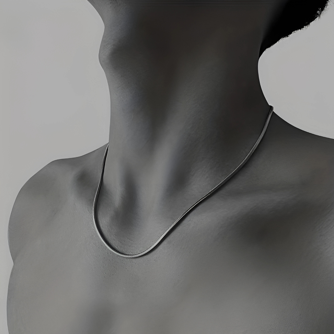 Sleek Contour – Men's Artificial Silver Chain
