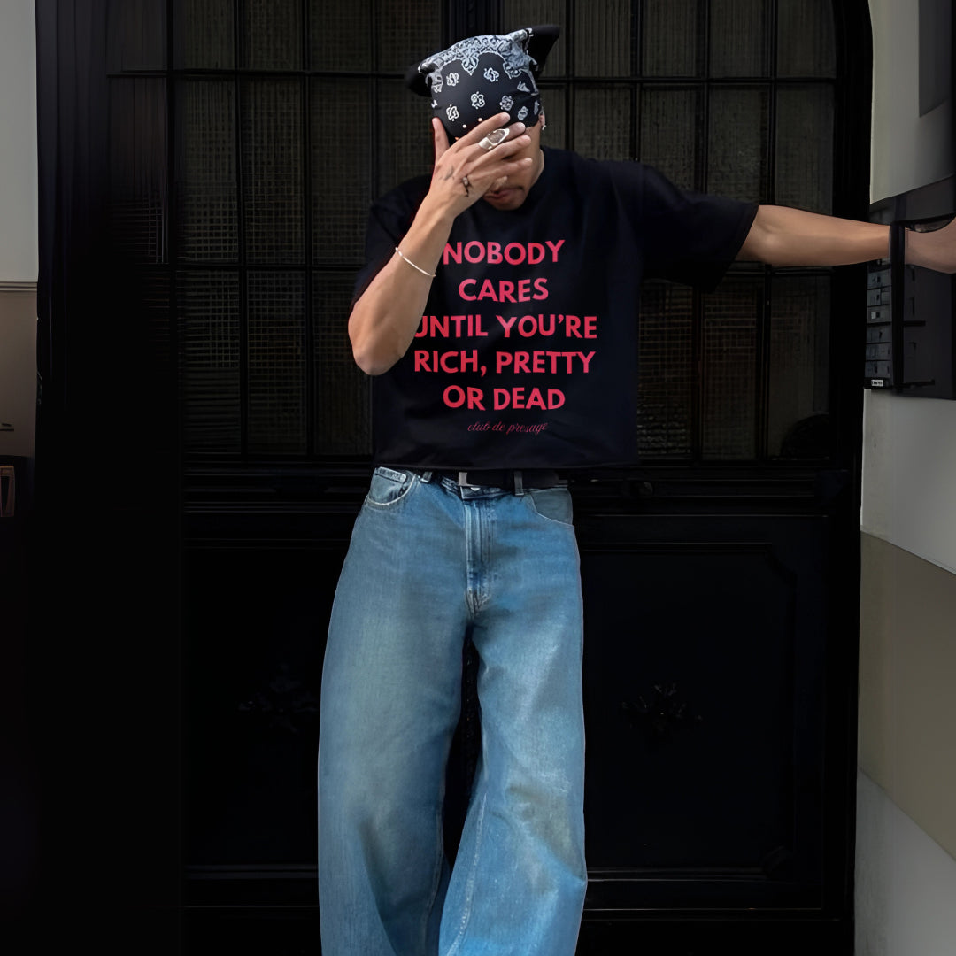 “Nobody Cares Until...” Oversized Statement Tee