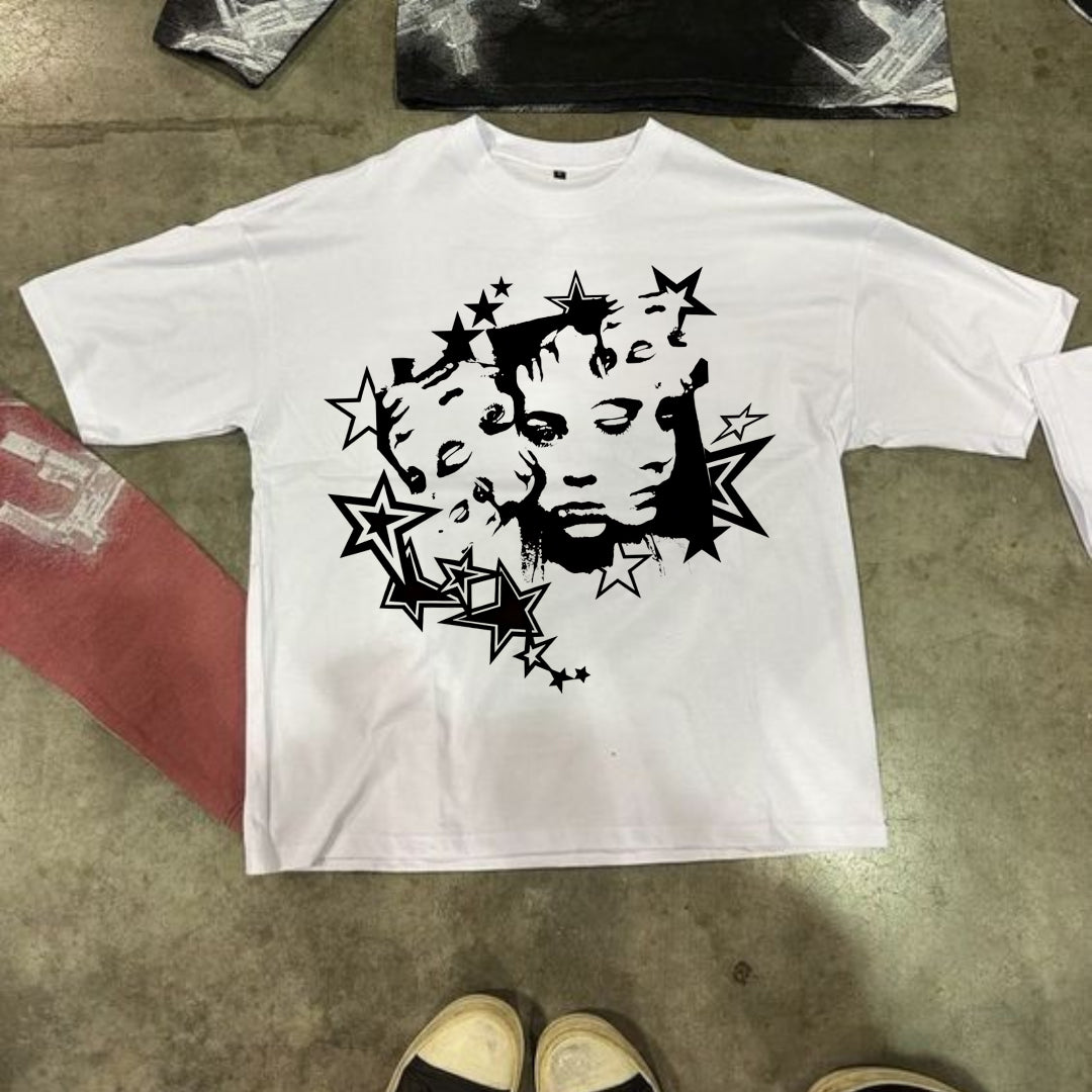 "Cosmic Faces" Oversized Tee