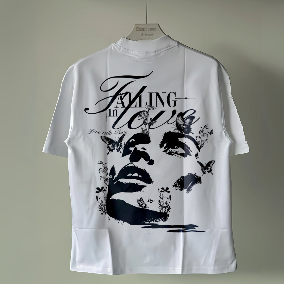 "Falling in Love" Oversized Graphic Tee