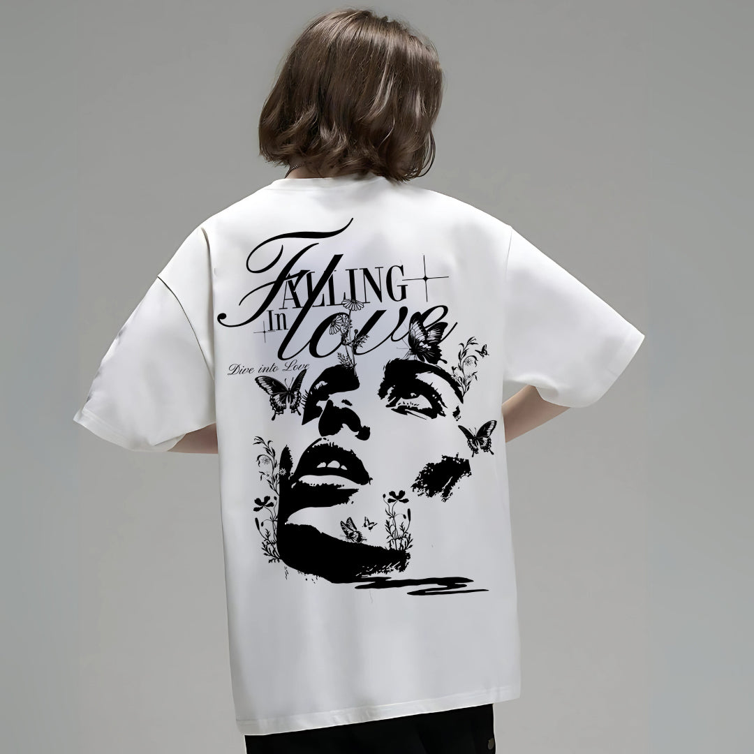 "Falling in Love" Oversized Graphic Tee
