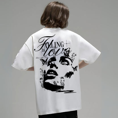 "Falling in Love" Oversized Graphic Tee